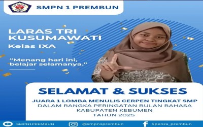 Laras Tri Kusumawati Juara 1 Menulis Cerpen